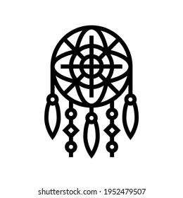 dream catcher line icon vector. dream catcher sign. isolated contour symbol black illustration