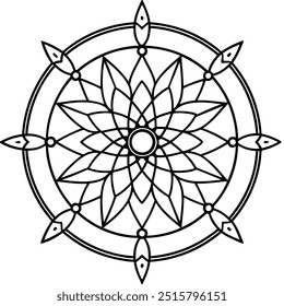 Mandala de apanhador de sonhos para livros de colorir