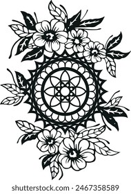 Dream catcher, mandala, flowers. The drawing is prepared for CNC cutting.
The images are created without the use of any artificial intelligence software at any stage.