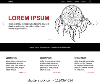 dream catcher, minimalism illustrative web page template