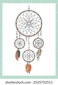 cartaz de berçário de captura de drewam com elementos decorativos desenhados à mão, bom para cartões, sublimação de impressão, decoração de vestuário, artigos de papelaria, etc. EPS 10
