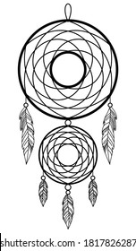 DREAM CATCHER ON A WHITE BACKGROUND IN VECTOR