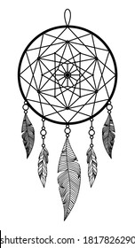 DREAM CATCHER ON A WHITE BACKGROUND IN VECTOR