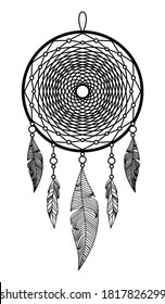 DREAM CATCHER ON A WHITE BACKGROUND IN VECTOR