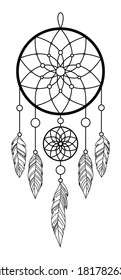 DREAM CATCHER ON A WHITE BACKGROUND IN VECTOR