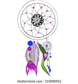 Dream catcher on white background.