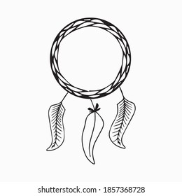 dream catcher poster on white background vector isolated