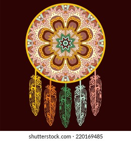 Dream Catcher, Protection, American Indians, stock vector 