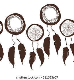 Dream catcher, Seamless vector illustration with dream catchers.
