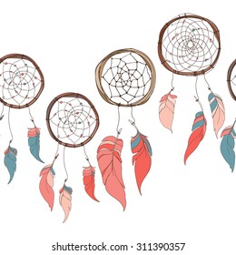 Dream catcher, Seamless vector illustration with dream catchers.