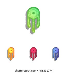 Dream catcher sign. Colorfull applique icons set.