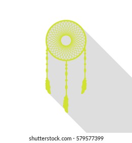 Dream catcher sign. Pear icon with flat style shadow path.