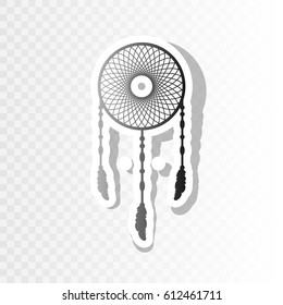 Dream catcher sign. Vector. Blackish icon on transparent background with transition.