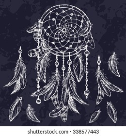 
Dream catcher sketch. Hand drawn vector illustration.