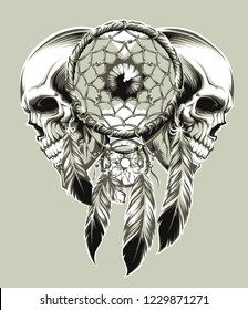 Dream Catcher with Skulls