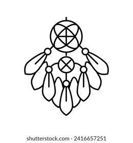 dream catcher sleep night line icon vector. dream catcher sleep night sign. isolated contour symbol black illustration