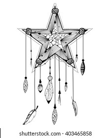 Dream Catcher for Tribal boho style background in vector