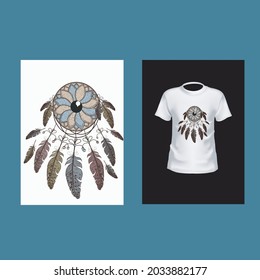 Dream Catcher T-Shirt Template Design.