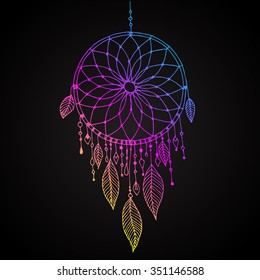 Dream catcher, vector hand drawn illustration