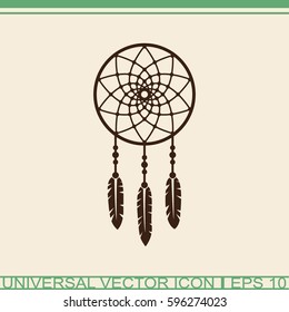 Dream Catcher Vector Icon.