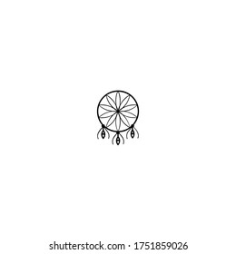 Dream catcher vector icon. Astrology, spirituality symbol. Ethnic tribal element.

