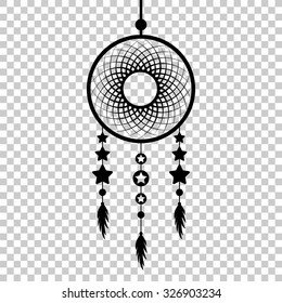 dream catcher vector icon - black illustration