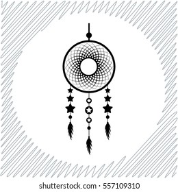 Dream catcher vector icon - black  illustration