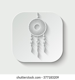 dream catcher vector icon - paper illustration