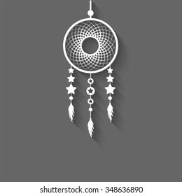 dream catcher vector icon with shadow