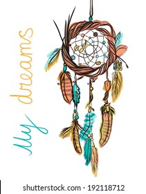 Dream catcher, vector illustration