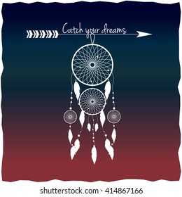 Dream catcher. Vector illustration.