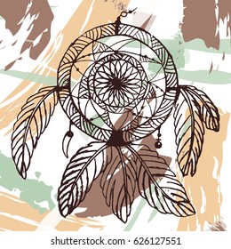 Dream catcher. Vector illustration.