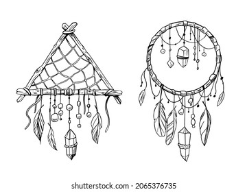 dream Catcher. Vector outline illustration