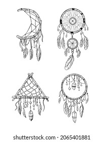 dream Catcher. Vector outline illustration