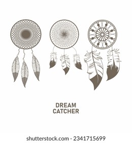 dream catcher vector set concept native vintage ethnic  