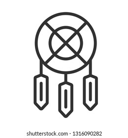 dream cathcer round circle flat simple minimalistic vector black isolated icon on white background