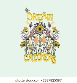 Dream Cathers, flowers, graphic, shirt, abstract