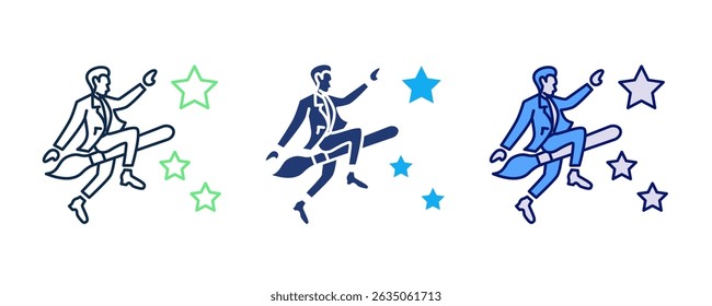 Dream Chasing icon representado por Dream Chasing icon Blue, Dualline, Dualtone style.