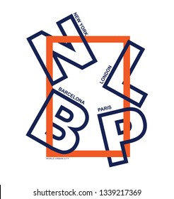 dream cities and initials, slogan, for T-shirt printing design and various jobs, typography,  vector.