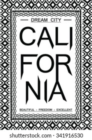 Dream City California vector print and varsity. For t-shirt or other uses in vector.