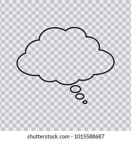 Dream cloud black color isolated in transparent background