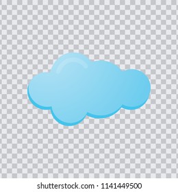 Dream cloud black color isolated in transparent background, minimal blue cloud icon.