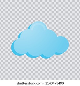 Dream cloud black color isolated in transparent background, minimal blue cloud icon.