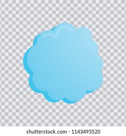 Dream cloud black color isolated in transparent background, minimal blue cloud icon.