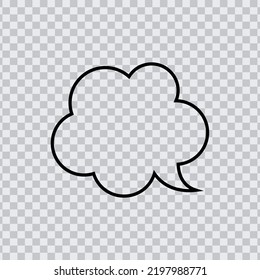 Color negro de la nube de sueño aislado en fondo transparente. Plantilla de charla de burbujas con trazo negro