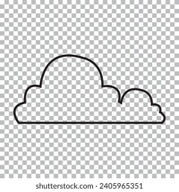 Dream cloud black color isolated in transparent background