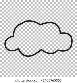 Dream cloud black color isolated in transparent background