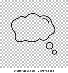 Dream cloud black color isolated in transparent background