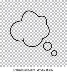 Dream cloud black color isolated in transparent background