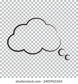 Color negro de la nube de sueño aislado en fondo transparente